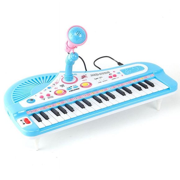 Clearance Piano Keyboard Toy for Kids, 1 2 3 4 Year Old Girls and Boys First Birthday Gift ,37 Keys Multifunctional Musical Electronic Toy Piano with Microphone for Toddlers