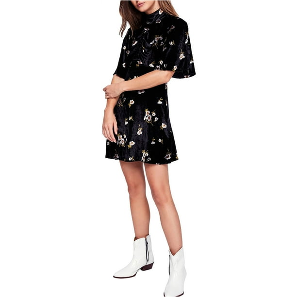 Free People Minivestido Be My Baby para Mujer, Negro, 0