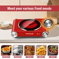 thumbnail image 2 of Techwood Portable Cooktop Mini Burner Stove with Thermostat, Infrared Ceramic Single Hot Plate (Red), 2 of 7