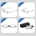 thumbnail image 5 of Reading Glasses 2 Pair Black and Gunmetal Readers Compact Folding Unisex Glasses for Reading Case Included, 5 of 5