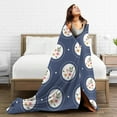 thumbnail image 5 of DouZhe Ultra-Soft Micro Fleece Lightweight Flannel Bed Blanket, Blue Floral Background Print Cozy Warm Throw Blankets, 40"x30", 5 of 7