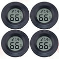thumbnail image 5 of KAKOWELY Digital Hygrometer Thermometer for Reptile Pet Box Home Use Portable ABS Black 4PC Round Lightweight Compact Easy to Install,1.77"X1.77"X0.59", 5 of 5