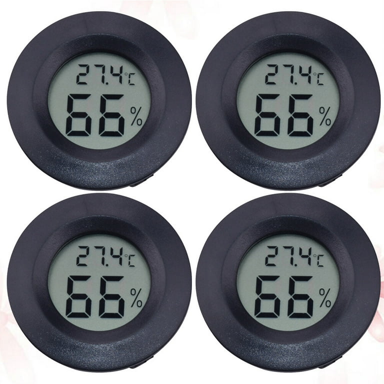 1pc Embedded Round Digital Thermometer Hygrometer For Reptile Pet Acrylic  Box
