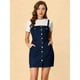 thumbnail image 4 of Falda con tirantes de mezclilla con tirantes ajustables y botones para mujer Azul claro XL, 4 of 6