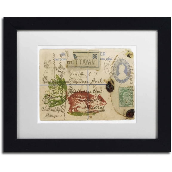 Trademark Fine Art 'Cabbagetail' Canvas Art by Nick Bantock, White Matte, Black Frame