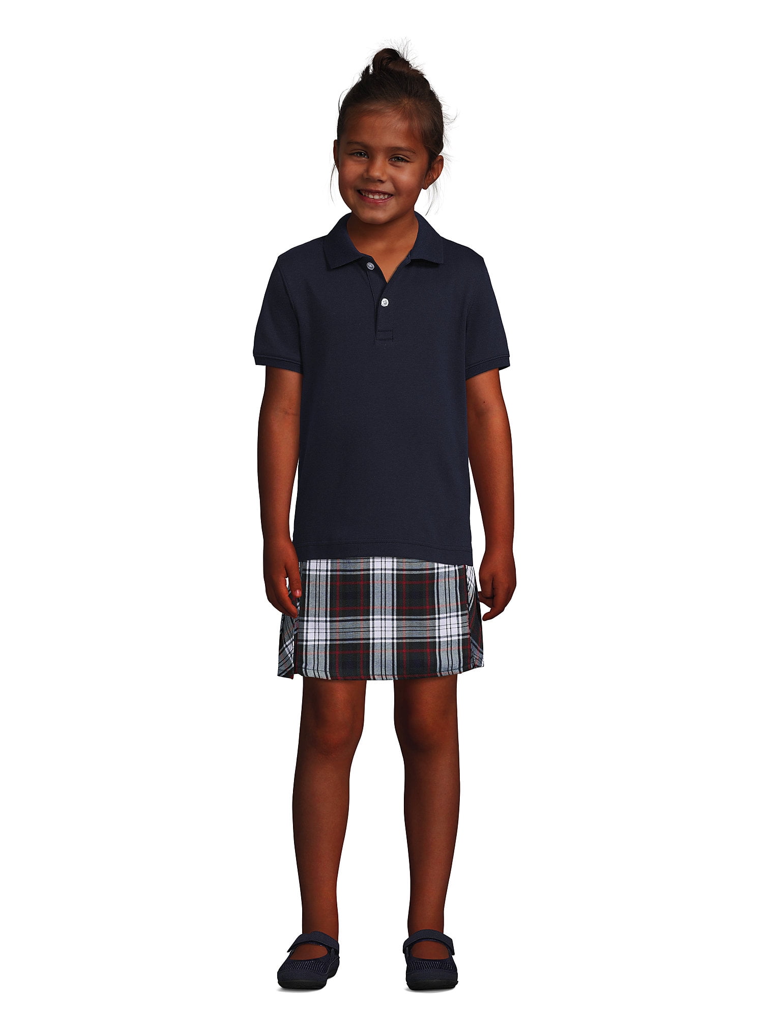Lands' End School Uniform Kids Short Sleeve Tailored Fit Interlock Polo  Shirt - Medium - Classic Navy