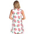 thumbnail image 2 of Bixox Strawberry Print Women's Sleeveless A-Line Dress with Pockets, Casual Knee-Length Tank Dress for Summer-Small, 2 of 7