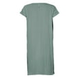 thumbnail image 4 of PENGXIANG Mens V Robe de Lin Cou Manches Courtes Kaftan Thobe Robe Longue Saudi Arabe Thobe Musulman Dubai Robe, 4 of 5