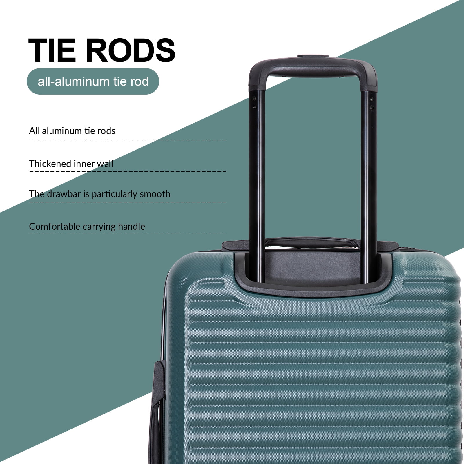 Travelhouse 20" Underseat Hard-Sided Carry-On Luggage, Spinner Wheels, ABS,Green