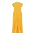 thumbnail image 4 of Économies de Temps Limité, Robe Longue Plissée Sans Manches à Col Rond pour Femmes avec Poches, Robe Sans Manches, Robe Longue Plissée, avec Poches Confort en Déplacement/95 % Polyester, 5 % Spandex, Jaune, 4 of 8