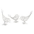 thumbnail image 4 of 3x Estatua de pájaro Escultura animal Hueca Regalo de cumpleaños Figura de metal Adorno para Blanco, 4 of 9