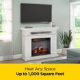 thumbnail image 5 of duraflame® Electric Fireplace Wall Mantel with Infrared Heater and Remote Control, Bright White, 5 of 15