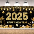 thumbnail image 1 of Fondo de Feliz Año Nuevo en negro, para decoración de pancartas de fiesta de fotografía, accesorios para fotomatón, que agregan un toque adicional a tu fiesta, 1 of 5