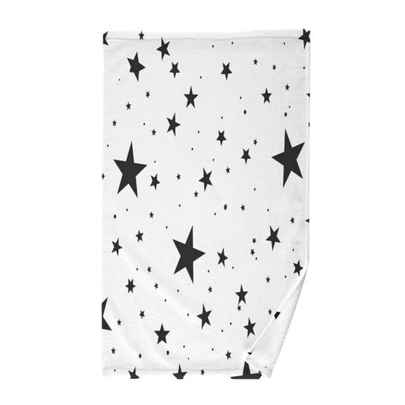 Pure Cotton Face Towel 16x28 Inches Hand Towel Bath Towel Hand Bath Towels Soft Good Water Absorption for Washing Face Wiping Face Black Star Seamless