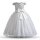 thumbnail image 2 of Vestido de flores para niña, vestido de princesa de encaje para fiesta de bodas, talla 140 (7-8 años, 53 blanco), 2 of 5