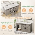 thumbnail image 3 of Merluxy 61" Farmhouse Double Bathroom Vanity with Sink Combo, Dual Basin Bathroom Storage Cabinet, Large Double Bath Vanity Sink Set, Light Grey, 3 of 10