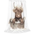 thumbnail image 2 of Honeii Cute Cow Bath Print Fleece Blanket - Throw Blanket for Bed, Sofa, Couch, Camping, and Travel , Microplush Ultra Soft Warm Blanket-80"x60", 2 of 7
