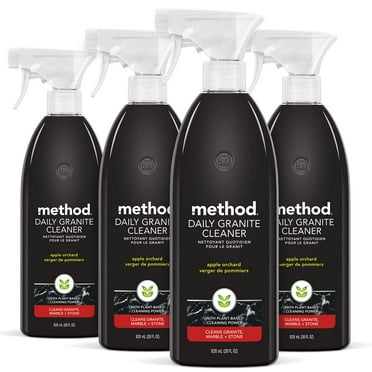 Method Daily Granite Cleaner Spray, Apple Orchard, Plant-Based Cleaning Agent For Granite, Marble, And Other Sealed Stone, 28 Oz Spray Bottles (Pack Of 4)