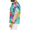 thumbnail image 4 of HAPPY BAY Men's Hawaiian Shirts Short Sleeve Button Down Shirt Floral Shirt Men Boho Holiday Casual Summer Beach Shirts for Men Funny XL Tropical Hibiscus, Blue, 4 of 6