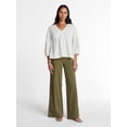 thumbnail image 3 of Time and Tru Women's Long Sleeve Poet Sleeve Broderie Anglaise Top, Sizes XS-XXXL, 3 of 6