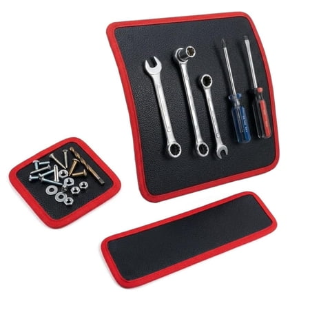 Magnetic Pads for Tools Set Strong Silicone Flexible Tool Holder Mat & Parts Tray Organizer Foldable Automotive Trays for Screwdrivers Wrench Mechanic Workshop Storage(3pcs)Q