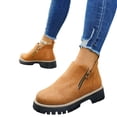 thumbnail image 5 of Ankle Boots for Women Chunky Platform Lug Sole Side Zipper Chelsea Booties Fall 42, 5 of 6