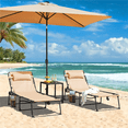 thumbnail image 3 of Renwick Outdoor Folding Tanning Chair with 5 Back Position, Beige, 3 of 11