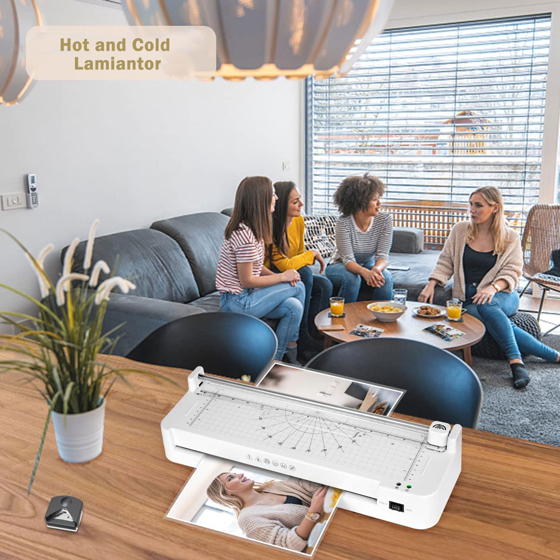Crenova A3 Laminator Machine, 13-inch Hot and Cold Laminator, with 5 Laminating Sheets for A3, A4, A5, and A6 Sizes, Corner Rounder