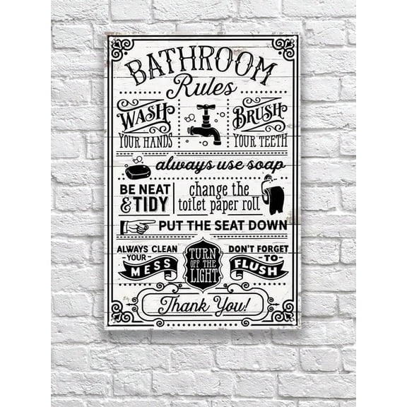 Funny Bathroom Rules Metal Tin Sign Wall Decor - Farmhouse Bathroom Quote Tin Sign For Toilet Restroom Washroom Home Decor Gifts 8 X12 Wall Decor Art, Home Decor, Room Decor, Coffee Bar Decor