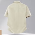 thumbnail image 5 of Kalauyu Men's Button Down Shirts Short Sleeve Cotton Shirts with Double Chest Pocket Lightweight Casual Outdoor Work Solid Color Cargo Tops, 5 of 9