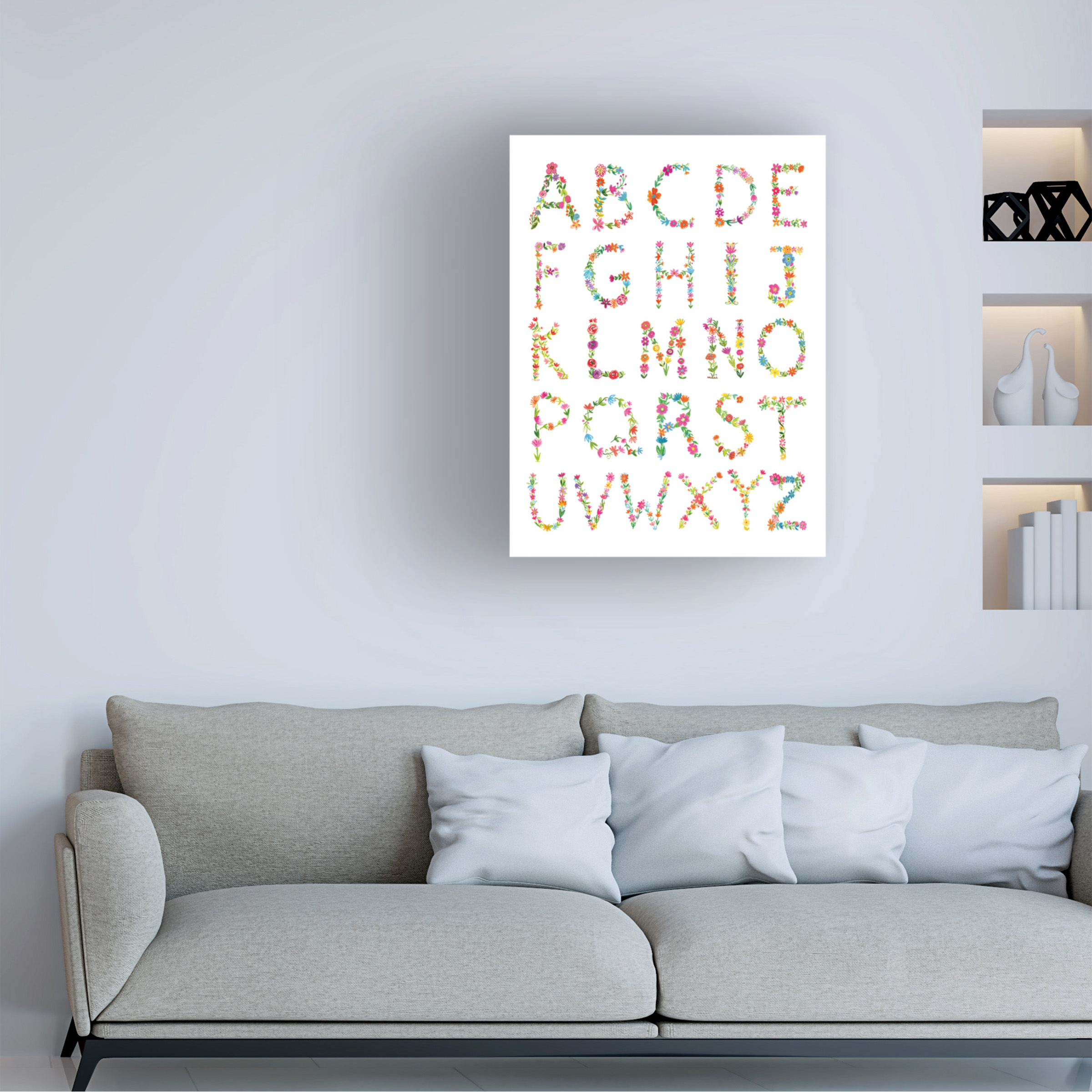 Trademark Fine Art 'Floral Alphabet' Canvas Art by Farida Zaman