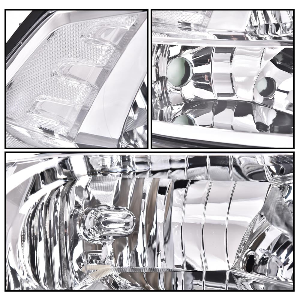 CROSSDESIGN Pair Clear Lens Headlights Assembly Fit for 2009-2012 Dodge Ram 1500 2500 3500