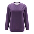 thumbnail image 5 of Scyoekwg Womens Sweatshirt Long Sleeve Crewneck Ladies Sweatshirt with Pocket Loose Pullover Casual Solid Color Fall Sweatshirt Pullover(Purple,S), 5 of 5