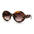 thumbnail image 5 of Womens Classy Mod Round Clout Thick Bevel Deco Plastic Retro Sunglasses Tortoise - Brown, 5 of 8