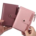 thumbnail image 5 of Carteras sencillas de cuero para mujer, monedero pequeño con cierre de cremallera, tarjetero, monedero pequeño, billetera delgada con cierre de cremallera, 5 of 5