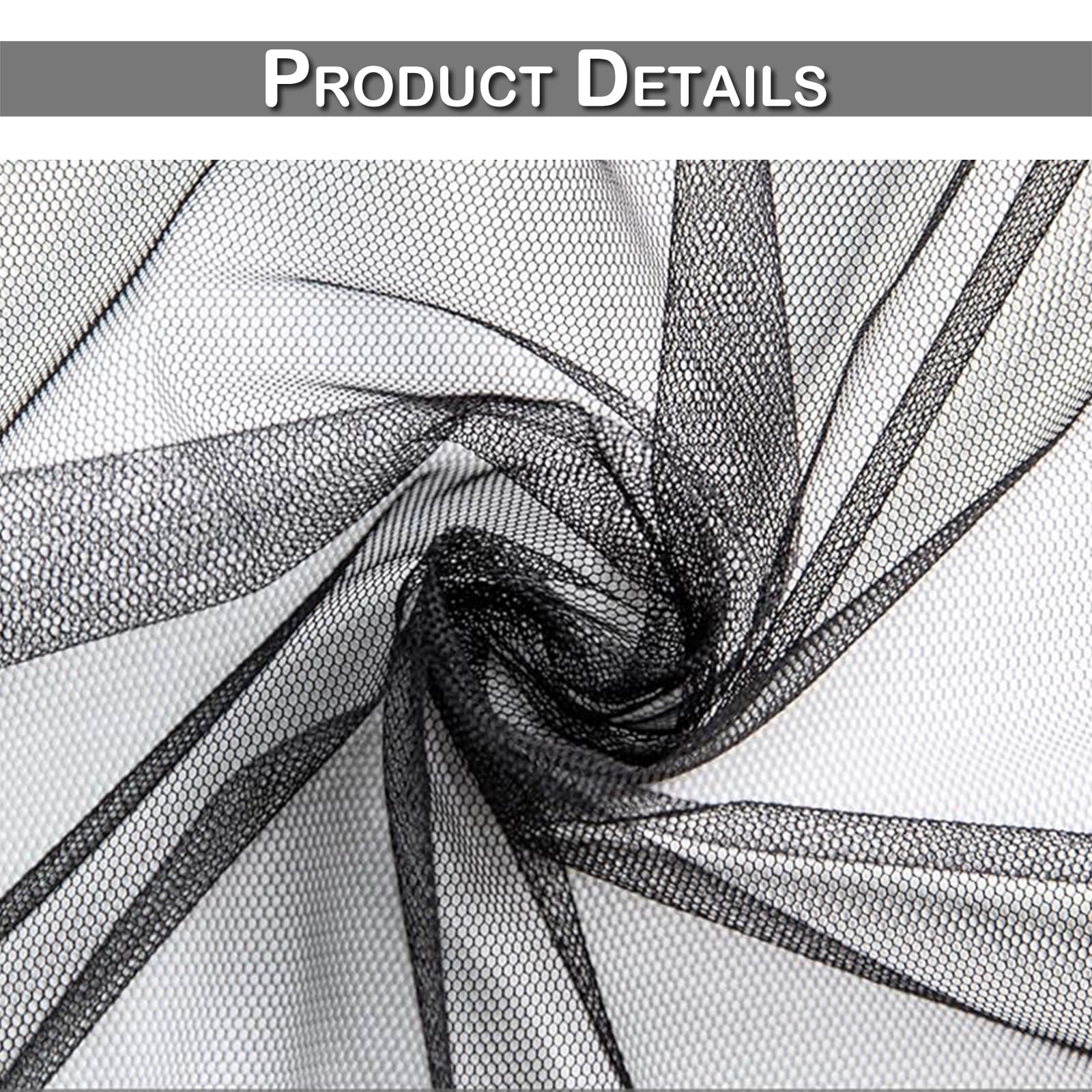 Rosnek Mosquito Netting for Patio Outdoor Curtains, Lightweight Mosquito Screen Mesh DIY Size Adjustable for Patio Porch Garden, 1 Panel