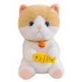 thumbnail image 1 of Animales de peluche de gato adorables y tiernos, figura suave de gato para acurrucarse, regalo para niños Amarillo, 1 of 9
