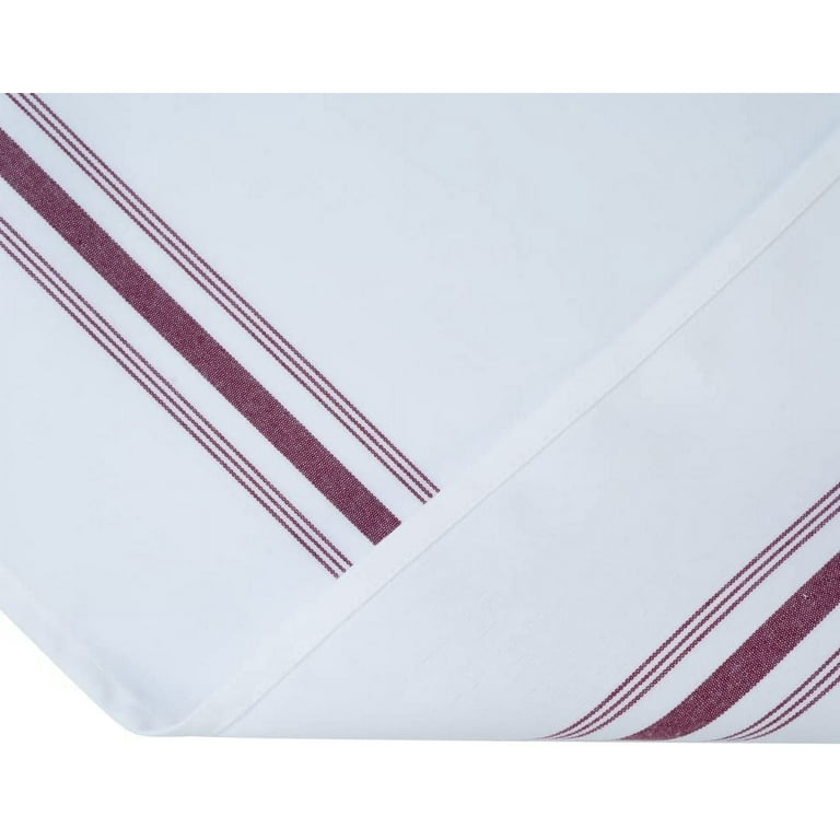 Luxenap White Woven Cloth Bistro Napkin - Blue Stripe - 18 1/2 inch x 22 3/4 inch - 10 Count Box