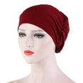 thumbnail image 2 of Walbest Womens Small Elastic Soft Knotted Night Sleep Beanie Bonnet Chemo Hat Cover Night Cap, Muslim Bonnet Turban Chemo Hat Solid Color, 2 of 7