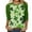 A#Green, variant on Saint Patricks Day Outfit Women 3/4 Sleeve Crew Neck Raglan Tee Shamrock Clover Shirt Loose Fit Soft Tops Green Irish Blouse