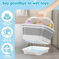 thumbnail image 3 of LC-dolida Bath Toy Storage Organizer, Foldable Bathtub Toy Holder Storage with Removable Base for Draining Drying, Bathroom Shower Toy Holder Baby Bath Toy Basket for Easy Storage (Gray), 3 of 7