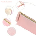 thumbnail image 4 of Leather Pen Pencil Case, Slim Pen Bag Small Pencil Pouch Lovely Stationery Bag Portable Cosmetic Bag Zipper Bag for Pen PencilsPink, 4 of 5