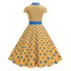 thumbnail image 4 of Vestido de Manga Corta para Mujeres de Moda Casual Impreso Cuello en V con Cremallera Grande Del Doblado, Poliéster Ligero para el Verano, 4 of 8