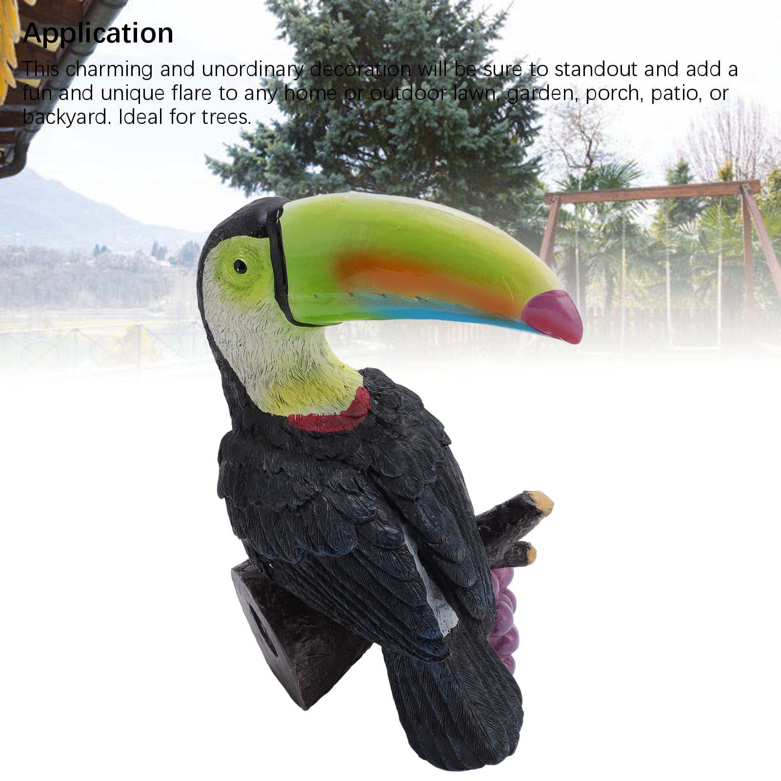 BIMZUC Toucan Tree Hugger Hanging Garden Statue Multicolor Resin Tropical Exotic Bird Sculpture Ornament for Lawn Porch Yard Patio Decor 5.9x8.7in / 15x22cm