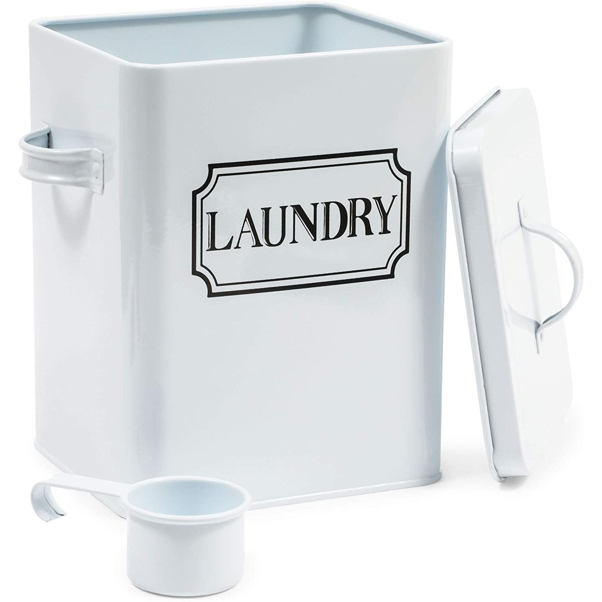 Iron Laundry Detergent Container Washing Power Canister with Scoop