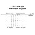 thumbnail image 5 of Drses‌‌ 3*3m 300 Lights LED Curtain Lights Icicle Lights Holiday Decoration String Light, 5 of 7