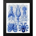 thumbnail image 2 of Fab Funky 20x24 Black Modern Framed Museum Art Print Titled - Octopus and Squid Blue, 2 of 5