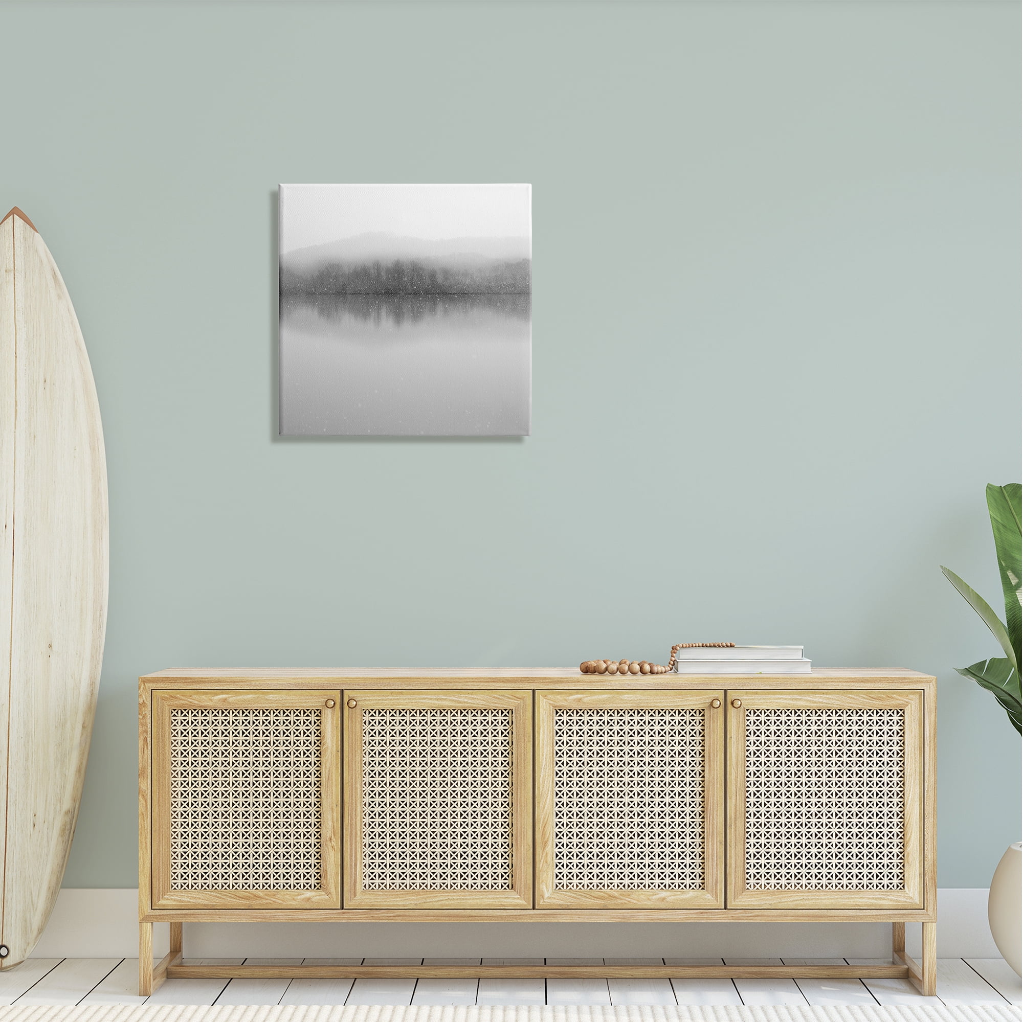 Stupell Mountainous Lake Trees Reflection Landscape Photography Gallery Wrapped Canvas Print Wall Art