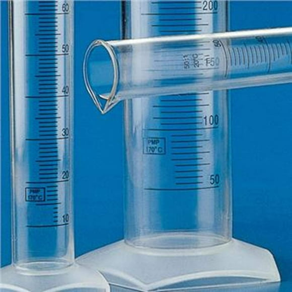 Globe Scientific 602573-1 Polymethylpentene Graduated Cylinder, Blue Printed Graduations, 100mL Capacity
