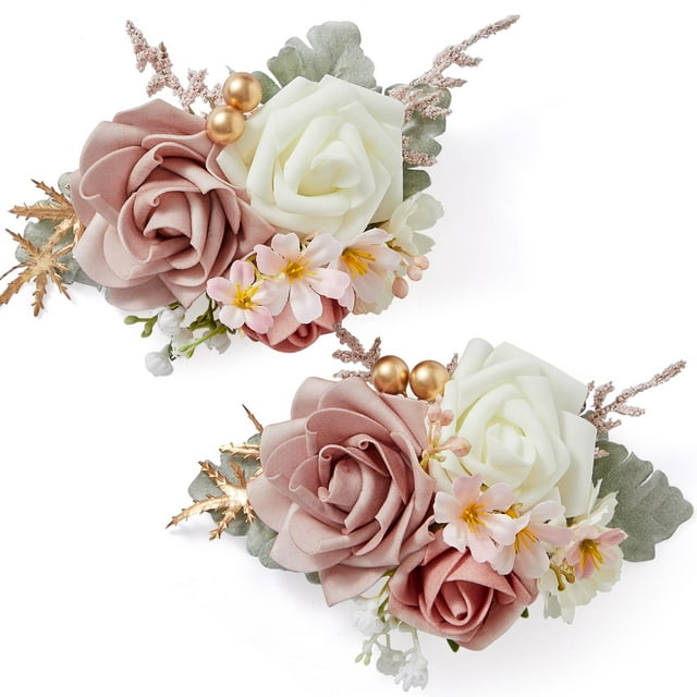Set de Boutonnières Serwalin para Hombre Corsage Boda Promoción Rosa